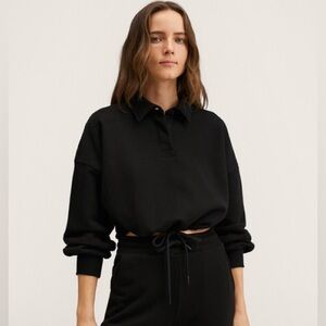 Collared Women's cropped/waist length sweater by Mango
